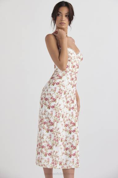 vestiario esso House of CB Prendisole midi con corsetto con stampa Charlotte Rose X44T431