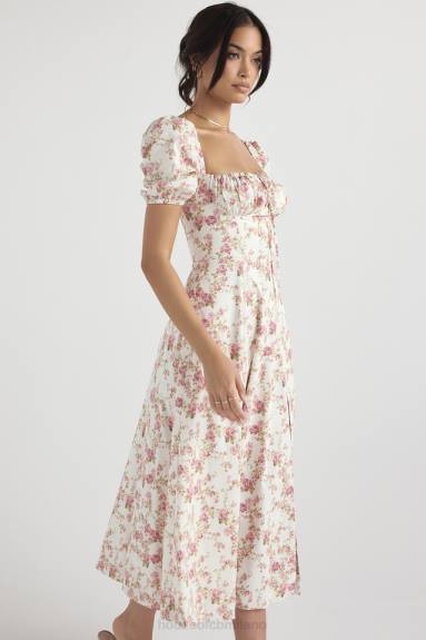 vestiario esso House of CB Prendisole midi con maniche a sbuffo e stampa di rose Tallulah X44T427