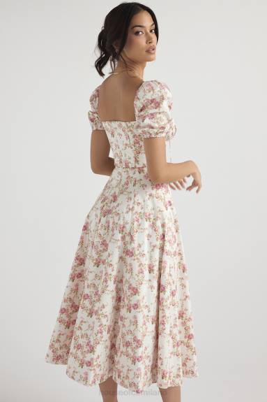 vestiario esso House of CB Prendisole midi con maniche a sbuffo e stampa di rose Tallulah X44T427