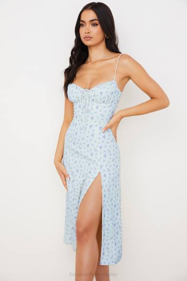 vestiario esso House of CB abito midi bustier floreale blu carina X44T573