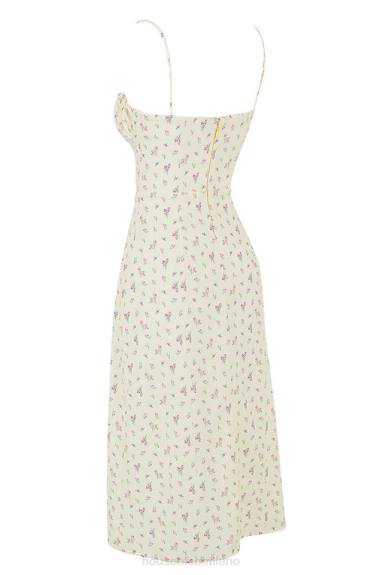 vestiario esso House of CB abito midi bustier floreale color limone carina X44T564