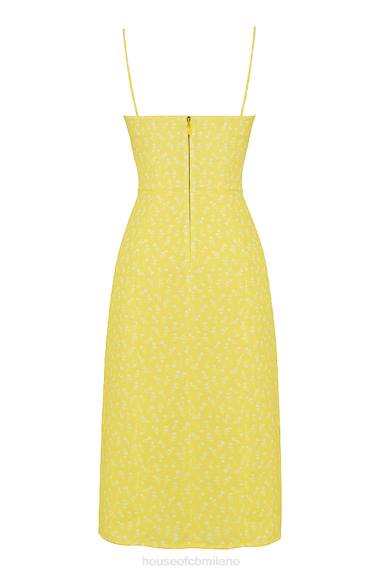 vestiario esso House of CB abito midi bustier floreale giallo carino X44T554