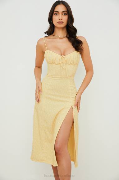 vestiario esso House of CB abito midi bustier floreale giallo carino X44T554
