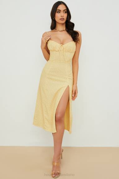 vestiario esso House of CB abito midi bustier floreale giallo carino X44T554