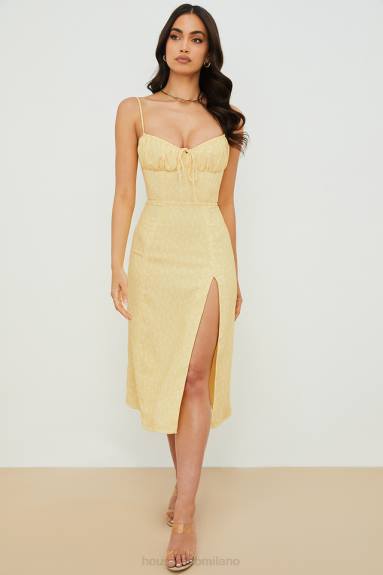 vestiario esso House of CB abito midi bustier floreale giallo carino X44T554