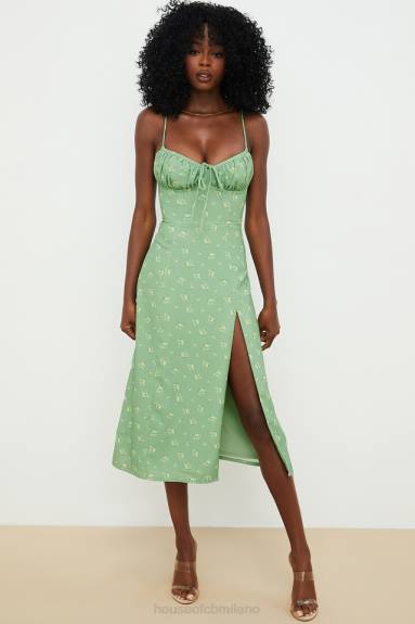 vestiario esso House of CB abito midi bustier floreale oliva carina X44T557