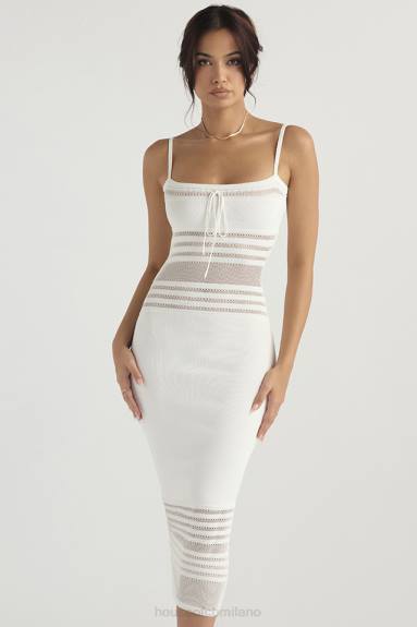 vestiario esso House of CB gia abito midi in maglia delicata avorio X44T432