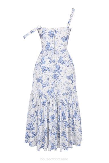 vestiario esso House of CB prendisole midi con stampa elia blu X44T264