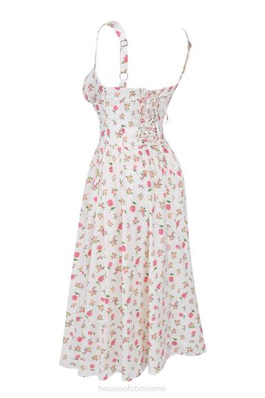 vestiario esso House of CB prendisole midi con stampa rose tatiana X44T251