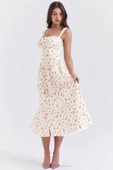 vestiario esso House of CB prendisole midi con stampa rose tatiana X44T251