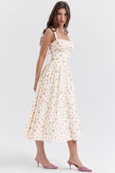 vestiario esso House of CB prendisole midi con stampa rose tatiana X44T251